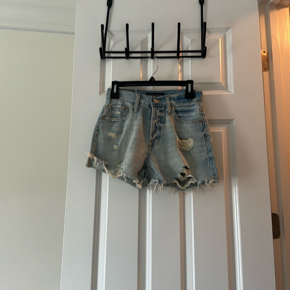 White washed jean shorts